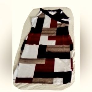 5- Color Block, stretch, thick material.  Mid thigh on a length 5’9” female